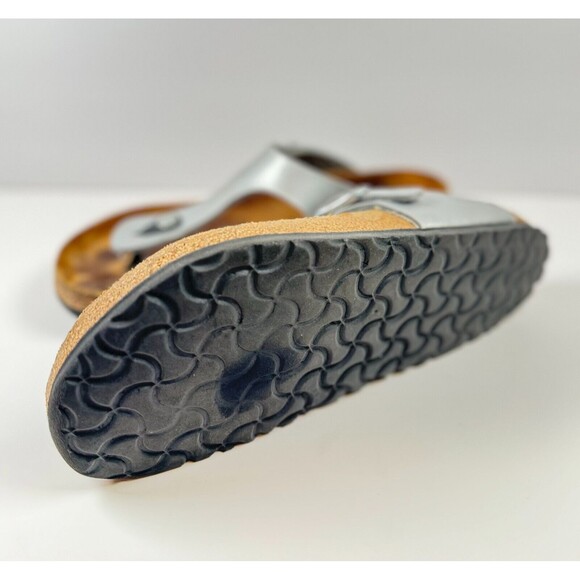 Birkenstock Gizeh Sandals Brown White Birko Flor Flat Flip Flops Thong 41 US 10 - Picture 4 of 8